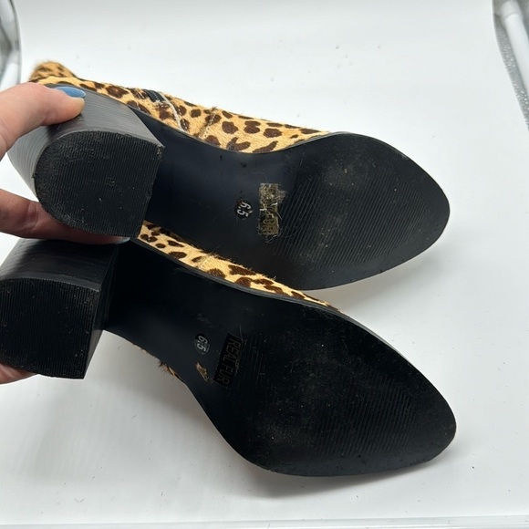 Steve Madden Leopard Heeled Real Fur 90s Boots Size 6.5 - Picture 12 of 13